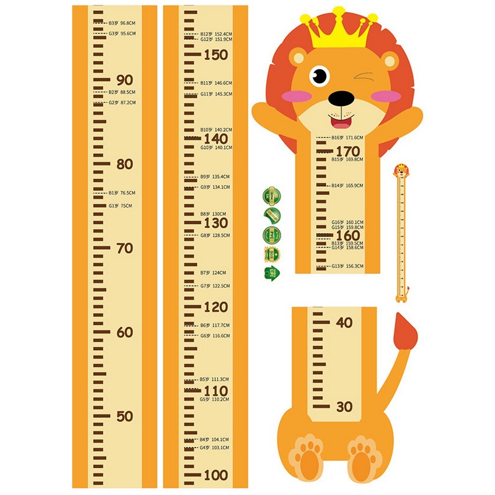 Children's Height Sticker Wall Decoration Removable Cute Animal Series Height Sticker PVC Wall Sticker Children Room Decoration