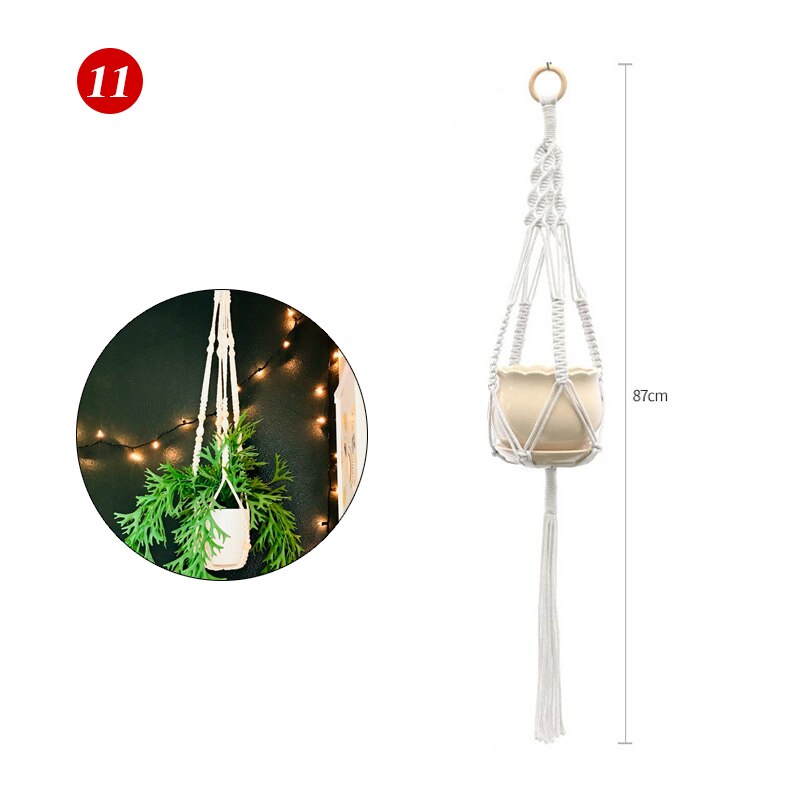 Pot de Fleurs Suspension pour Plantes en Macramé pour Jardin et Cour, Panier Suspendu Fait à la Main pour Décoration Murale: 11