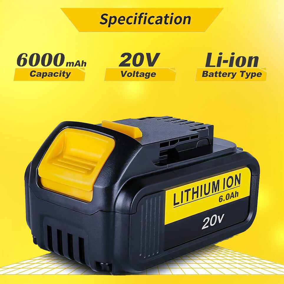 Lithium-ion rechargeable battery pack is suitable for DEWALT 20V battery, and Dewalt 20V DCB200 DCB201 DCB203 DCB204 DCBT-2