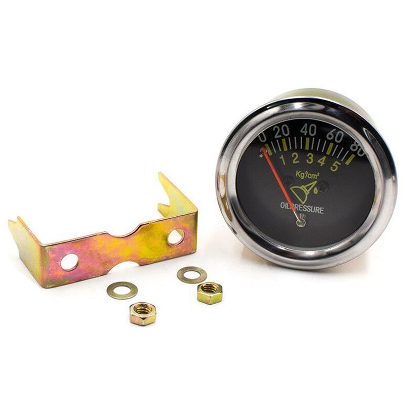 Universal 2 tum 52mm mekanisk bil oljetrycksmätare 0-80 psi bilmätare