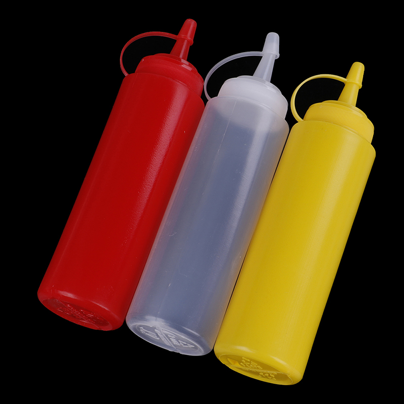 1 Stuk Plastic Squeeze Bottle Dispenser 8Oz Voor Saus Azijn Olie Ketchup Cookling Gereedschap Keuken Accessoires