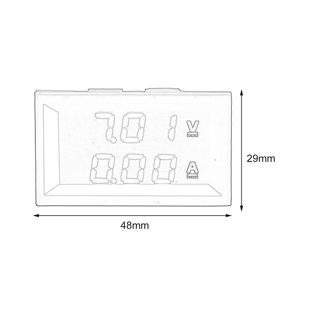 Dc 100V 10A Voltmeter Amperemeter Blauw Rood Led Amp Dual Digitale Volt Meter Gauge Digitale Voltmeter Amperemeter Voltimetro Amperimetro