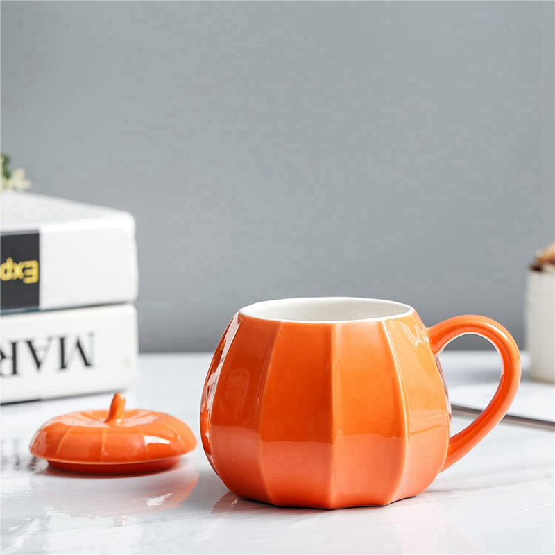ABUN-2X Mug Pumpkin Mug With Lid - Decorations Ornament Coffee Mugs Big Cute Fall Cups Teacup - Birthday Idea: Default Title