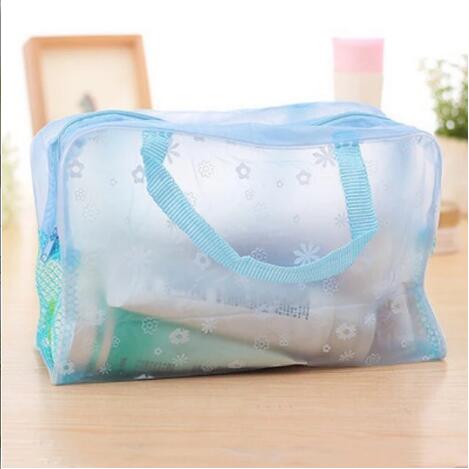 Waterdichte Droge Zakken Waterdichte Zwemmen Transparante Cosmetische Tas Wassen Bad Opbergtas Reizen Multifunctionele Handtassen: blauwe kleur