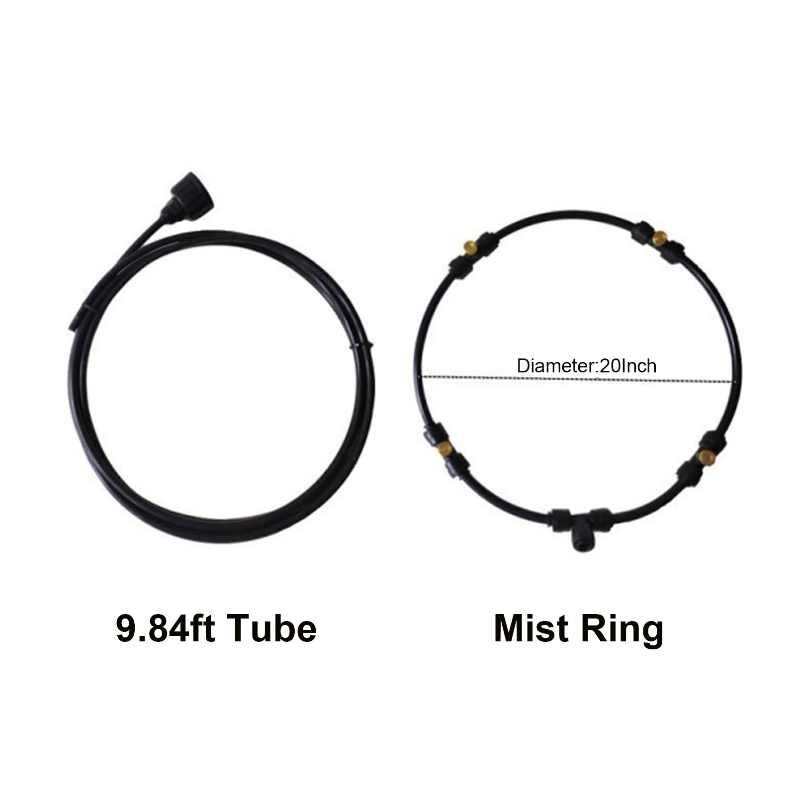 Outdoor Misting Fan Kit For Water Misting Cooling System Misters Mister Fan Line and 5 Brass Mist Nozzles Cooling Outdoor Patios: 20inch