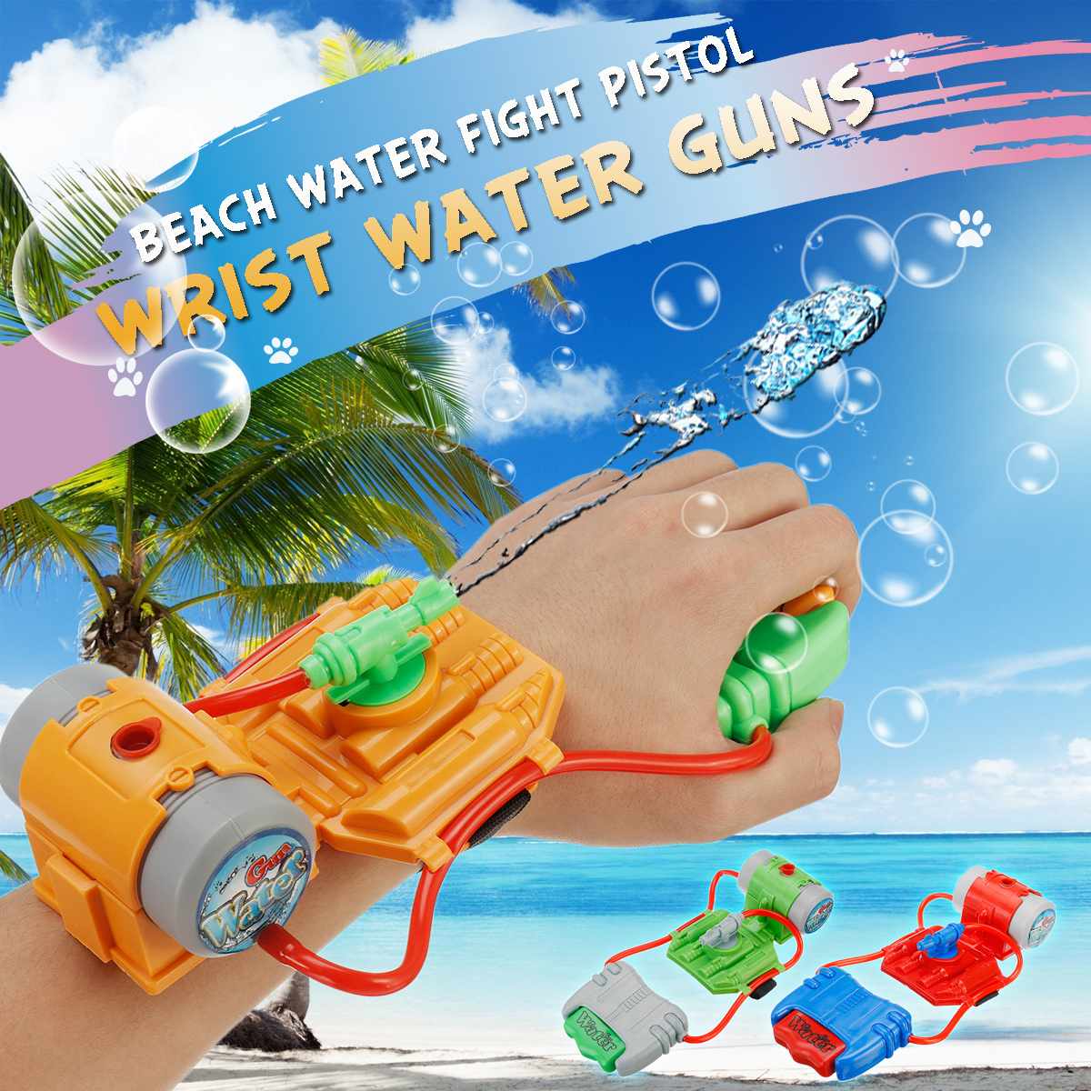 3 Colors 5M Range Wrist Water G un Summer Beach Outdoor Shooter Toy Plastic Children Favorite Toys Boy