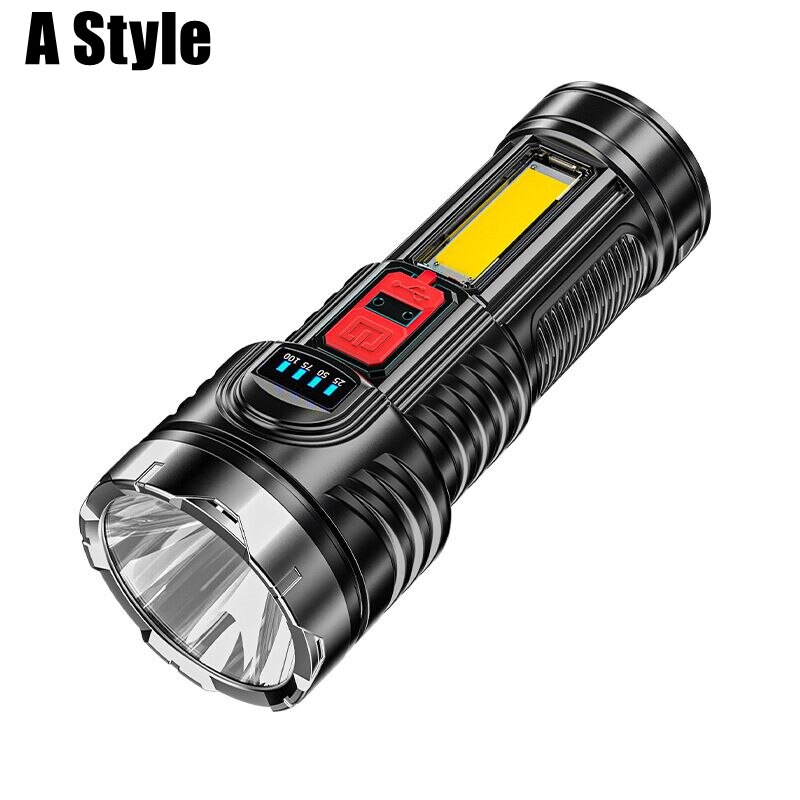 Year Style Flashlight Mini Portable Lamp With Built-in Battery USB Rechargeable COB LED Flashlight Torch light