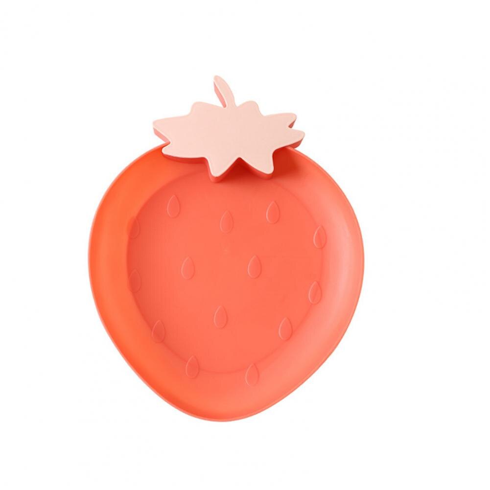 Attractive Dinner Plate Portable Snack Plate Lightweight Anti-wear Practical Food Grade Fruit Plate: Red 2