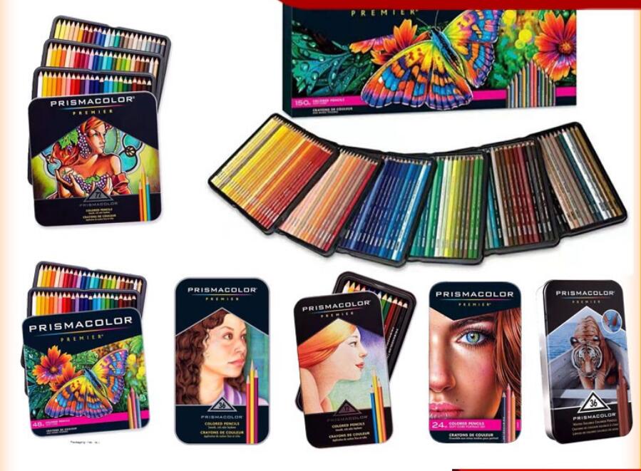Yhdysvalloissa prismacolor sanford 24 36 48 72 150 öljy puuvärit lapis de cor tekniikan koulussa tarjonnan salainen puutarha kynä 4.0mm ydin tina laatikko