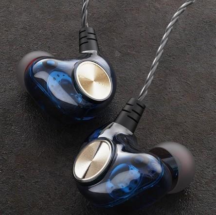 Android Mobiele Telefoon Drive-By-Wire Headset Metalen Zware Bas Computer Pc Headset In-Ear Sport Headset telefoonhoorn Headset: Blauw