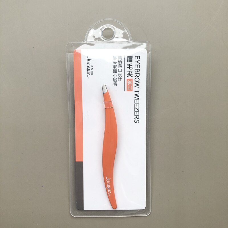 Punta de Punta para cejas pequeñas, pinzas de acero inoxidable con forma de sauce, eliminación de naranja, Belleza: Orange