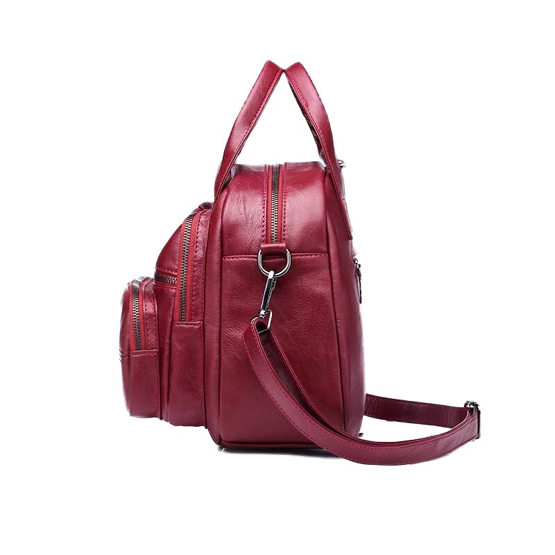 Plusieurs fermetures à glissière et plusieurs poches Vintage femmes en cuir sac à dos multifonction Portable femmes épaule loisirs sacs de créateurs