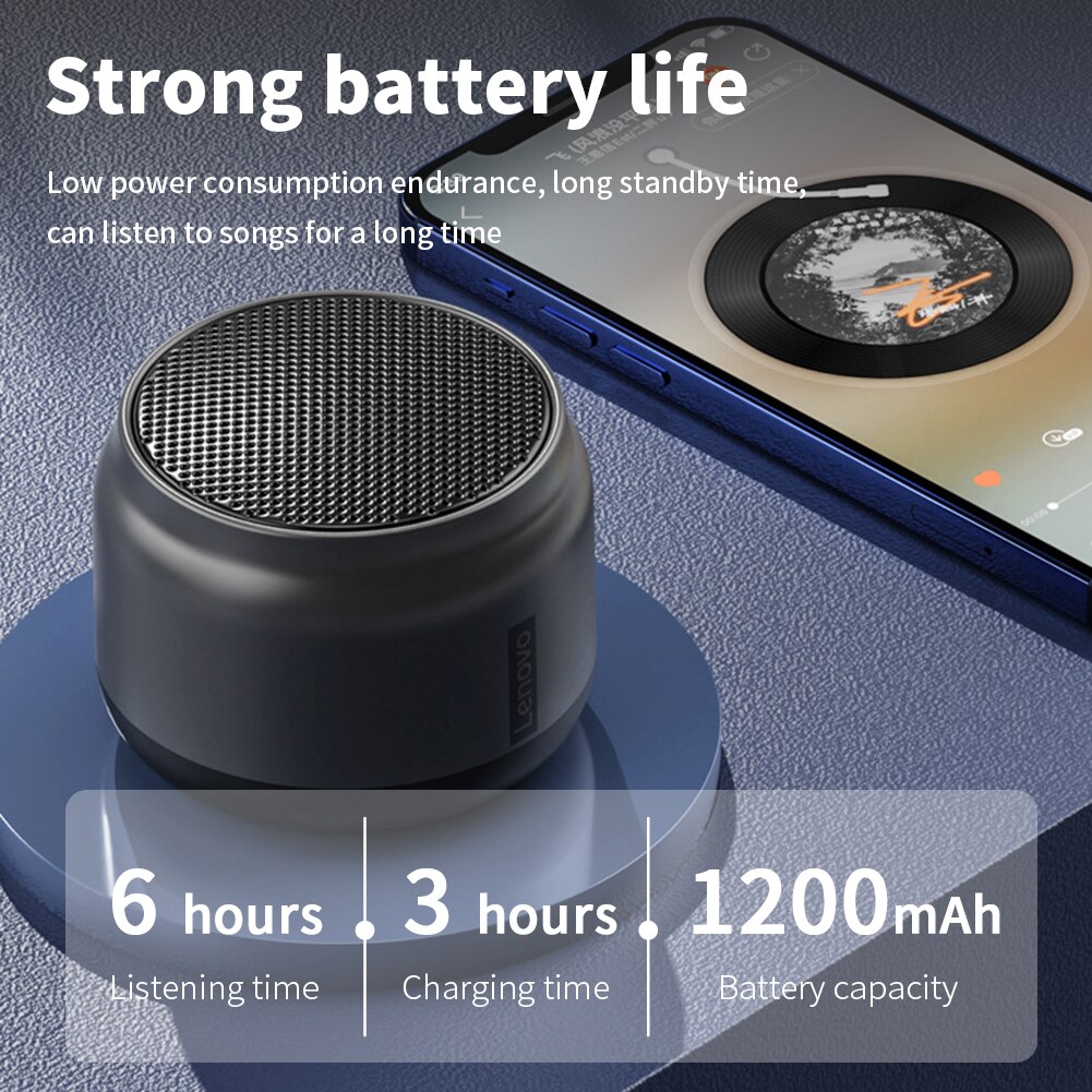 Lenovo K3 Bluetooth Draagbare Speaker 3D Stereo Surround Sound Subwoofer Draadloze Luidspreker Luidspreker Sound Box