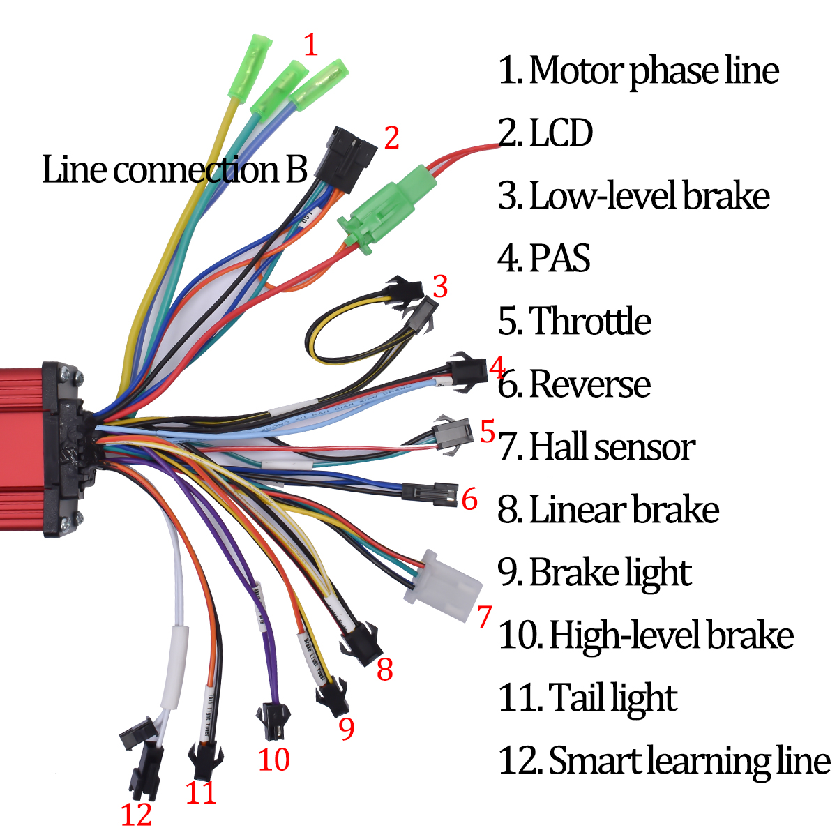 JRAHK 350W-2000W BLDC Controller Dual Drive Square Wave Electric Bicycle Controller 36V-60V Dual Mode Electric Scooter Accessori