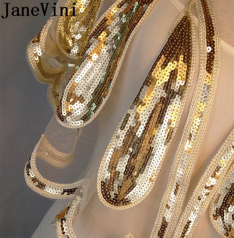 JaneVini Shiny Kralen Bruiloft Capes Schouderophalen Luxe Goud Zilver Pailletten Vrouwen Bolero Bridal Wrap Bruid Bolero Novia Cape Mariage
