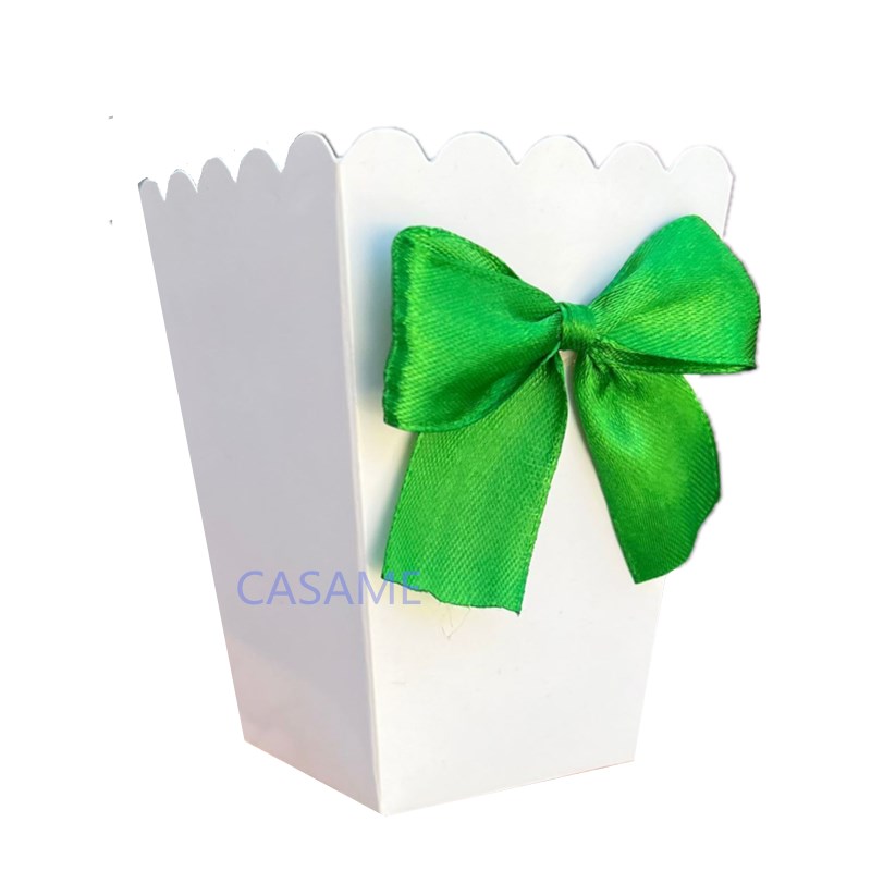 6 stuks popcorndozen met striklint papieren zak gunsten doos baby shower verjaardagsfeestje traktatie gunsten tafelbenodigdheden bruiloft: rozig Grey