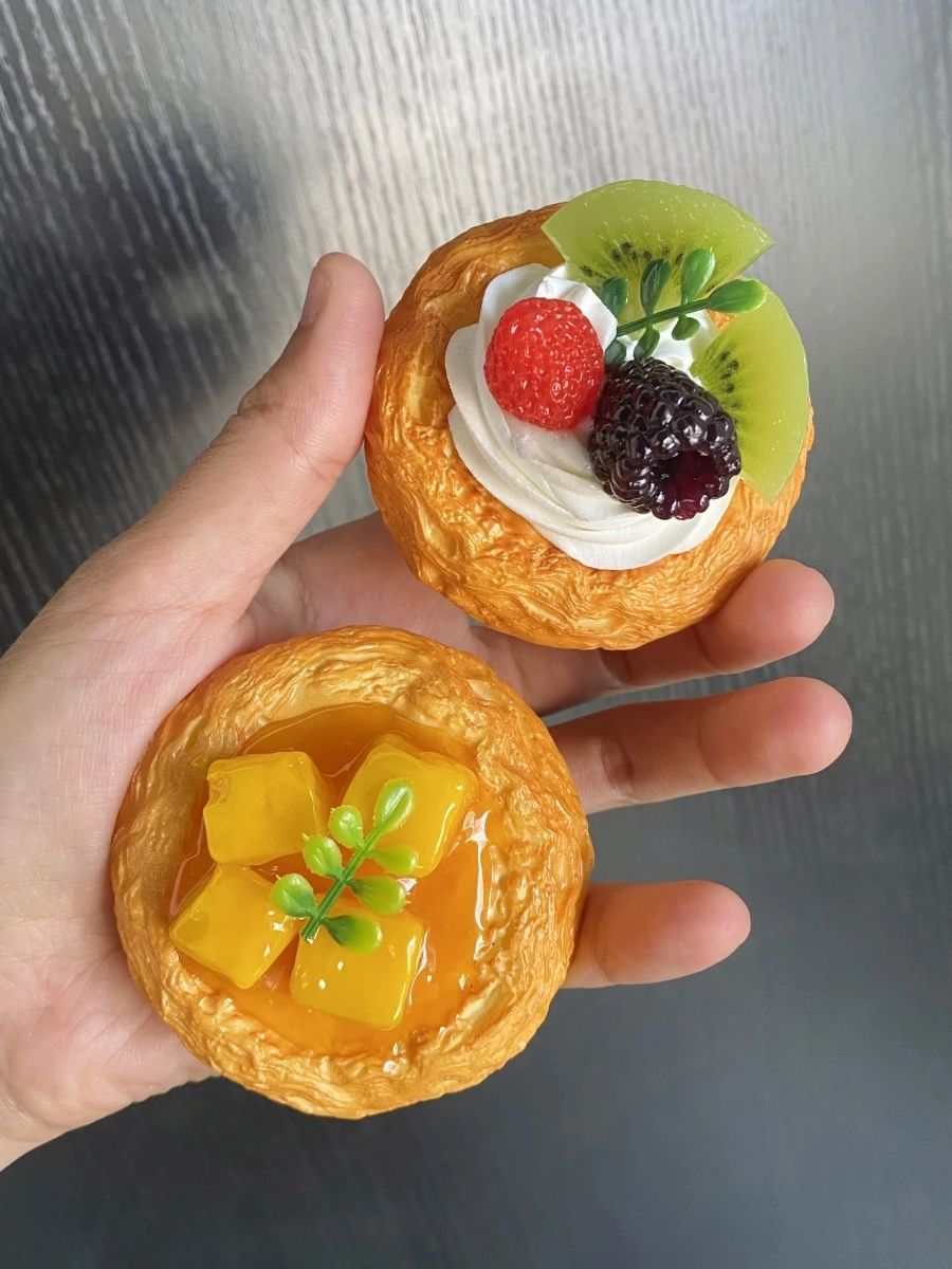 Artificiell tårta dessert leksaker tårta modell realistisk fotografi matsimulering magnetisk kylskåpsdekoration