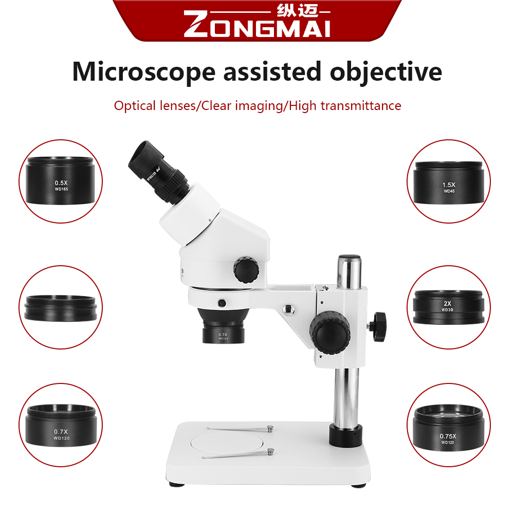 0,5X 0,7X 0,75X 1,5X 2,0X Schnittstellengröße 48MM Mikroskop-Objektiv ErhöHenne Sie sterben Vergrößerung Vergrößerung Staubfilter