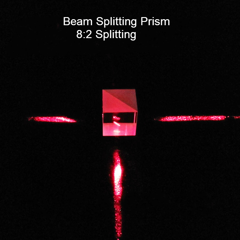 Beam Splitting Prism 8:2 Splitting Cube Prism Three-sides Plating Antireflection Coating 20*20*20 mm Optical Prism Lens