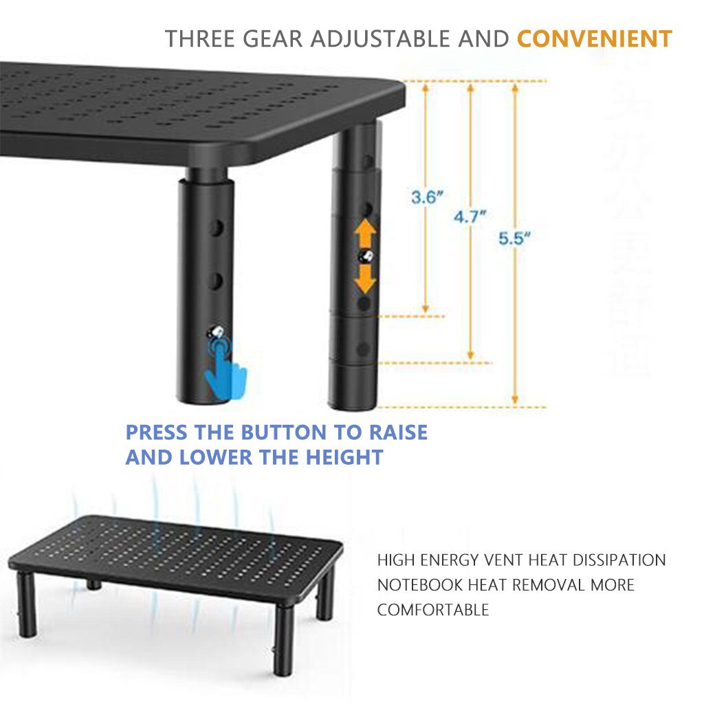 40# Desk Organiser Computer Screen Top Shelf Desktop Holder Stand Magic Screen Caddy Display Shelf Home Office Storage Rack