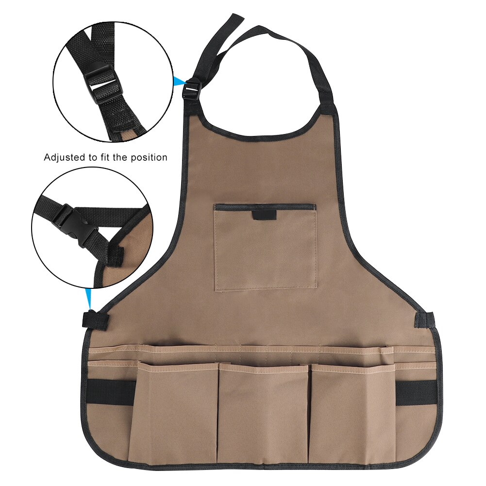 Garden Apron Utility Canvas Heavy Duty Work Apron Protective Waterproof Apron Cross-Back Straps Adjustable Gardener Woman Tool