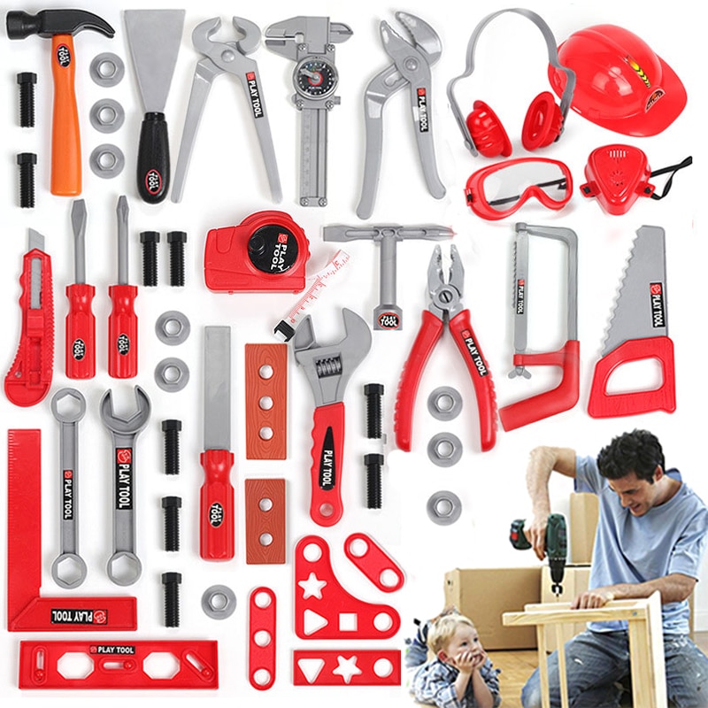 49 Stks/set Kinderen Reparatie Tool Milieu Plastic Pretend Play Techniek Onderhoud Gereedschap Speelgoed Tuin Gereedschap Speelgoed