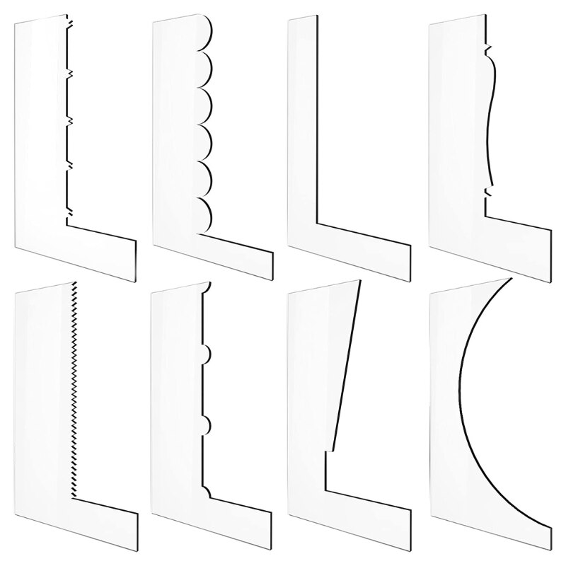 Transparent Cake Scraper Edge Side Edge Smoother Pastry Mold Making Scraper Rectangular Acrylic Cake Baking Tools Easy