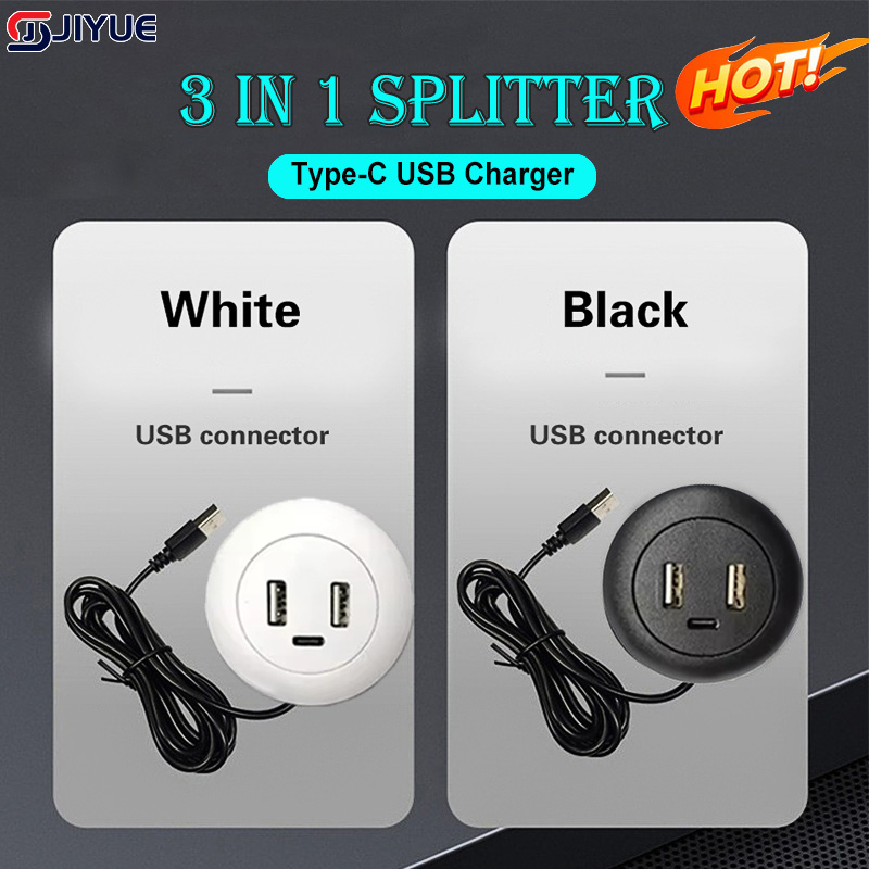 Cable de extensión de cargador USB 2,0 a USB TYPE-C integrado, mesa de té móvil, sofá, conector de Cable de carga rápida oculto