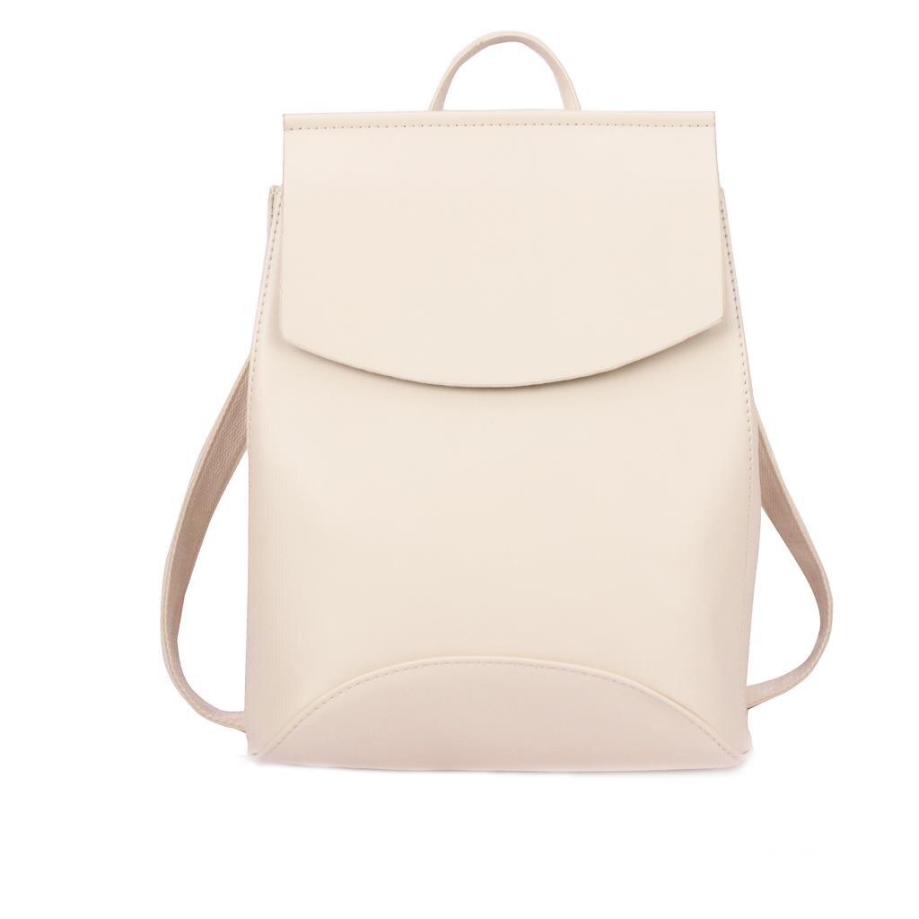 Mochila de para mujer, mochilas de cuero juvenil de para chicas adolescentes, bolso de hombro de colegio para mujer, mochila: White