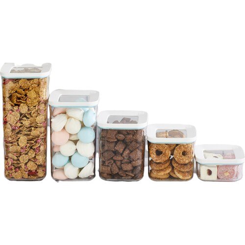 Vip John 3 PCs Vacuum Storage Container Transparent stackable dry food storage box kitchen spaghetti noodles sealed containers