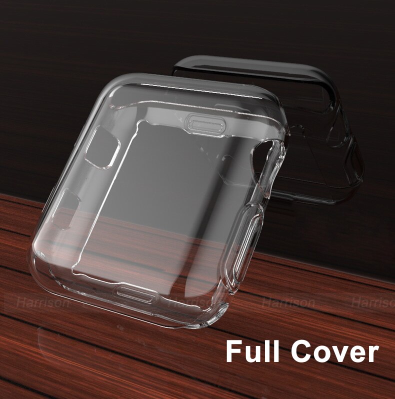 Transparent Cover for Apple Watch Series 6 SE 5 44MM 40MM 360 Full Soft Clear TPU Screen Protector Case for iWatch 3 2 42MM 38MM: Full Cover / Series 123 42MM