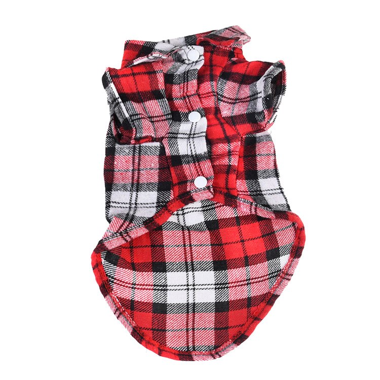 T-shirt à carreaux rayures pour animaux | Chemise pour chien, chiot, coton, manches courtes, grille, petit chien, vêtements printemps chiot Chihuahua, vestes: red / XS