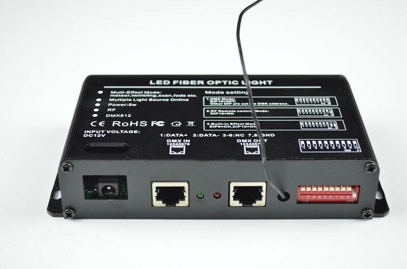 5w 24 nøkler rf fjernkontroll meteoreffekt ledet lys motordriver f/fiberoptisk belysning bruk 10 skrog ledet fiber lys-hvit