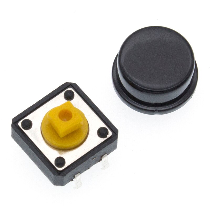 25PCS Tactile Push Button Switch Momentary 12*12*7.3MM Micro switch button + 25PCS Tact Cap(5 colors) for Arduino Switch