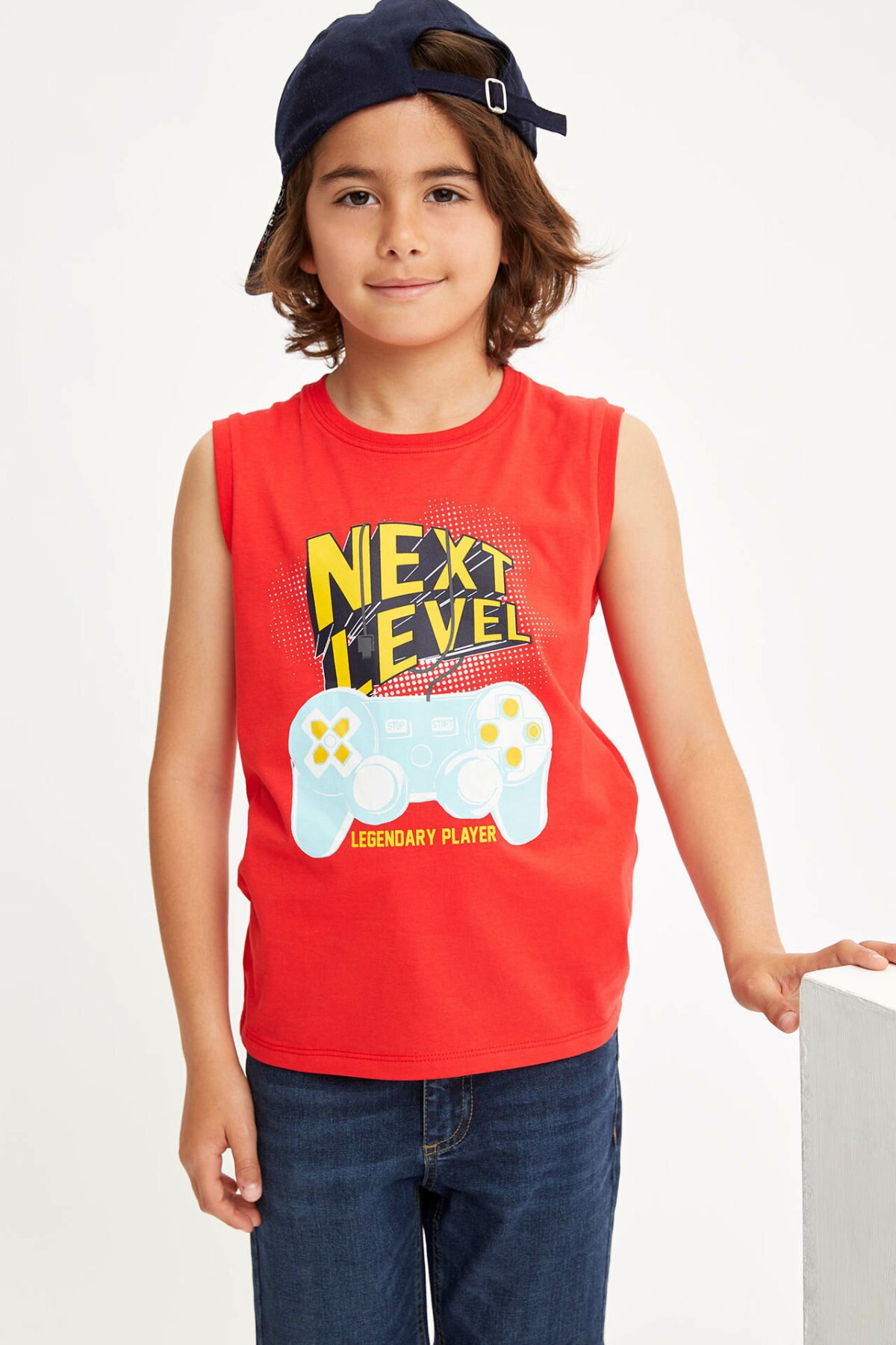 DeFacto Junge Oansatz Weste Kinder Lässig Brief Muster Tank Jungen Tops Sport Komfort Neue Rot Sommer-K6782A619SM