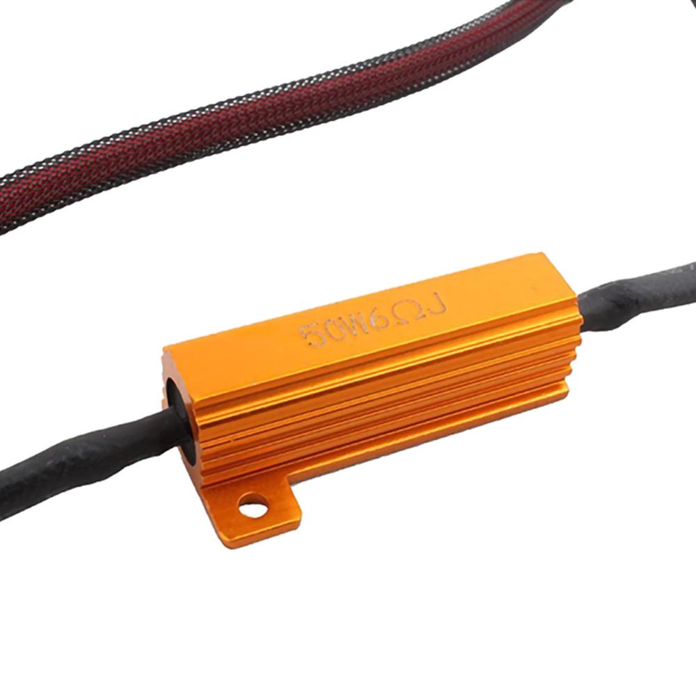 Luz LED antiniebla Canbus DRL, resistencia de carga de 6Ohm, 50W, decodificador, resistencia de cableado, arnés para faros antiniebla, 2x9005