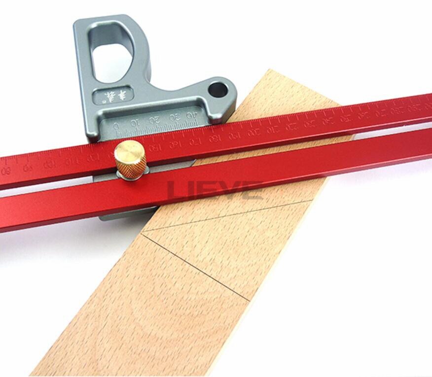 200/300/400mm 45 degree ruler Aluminum marking Ruler Height Ruler Woodworking Scriber Woodworking Scribe Gauge Measuring Tool