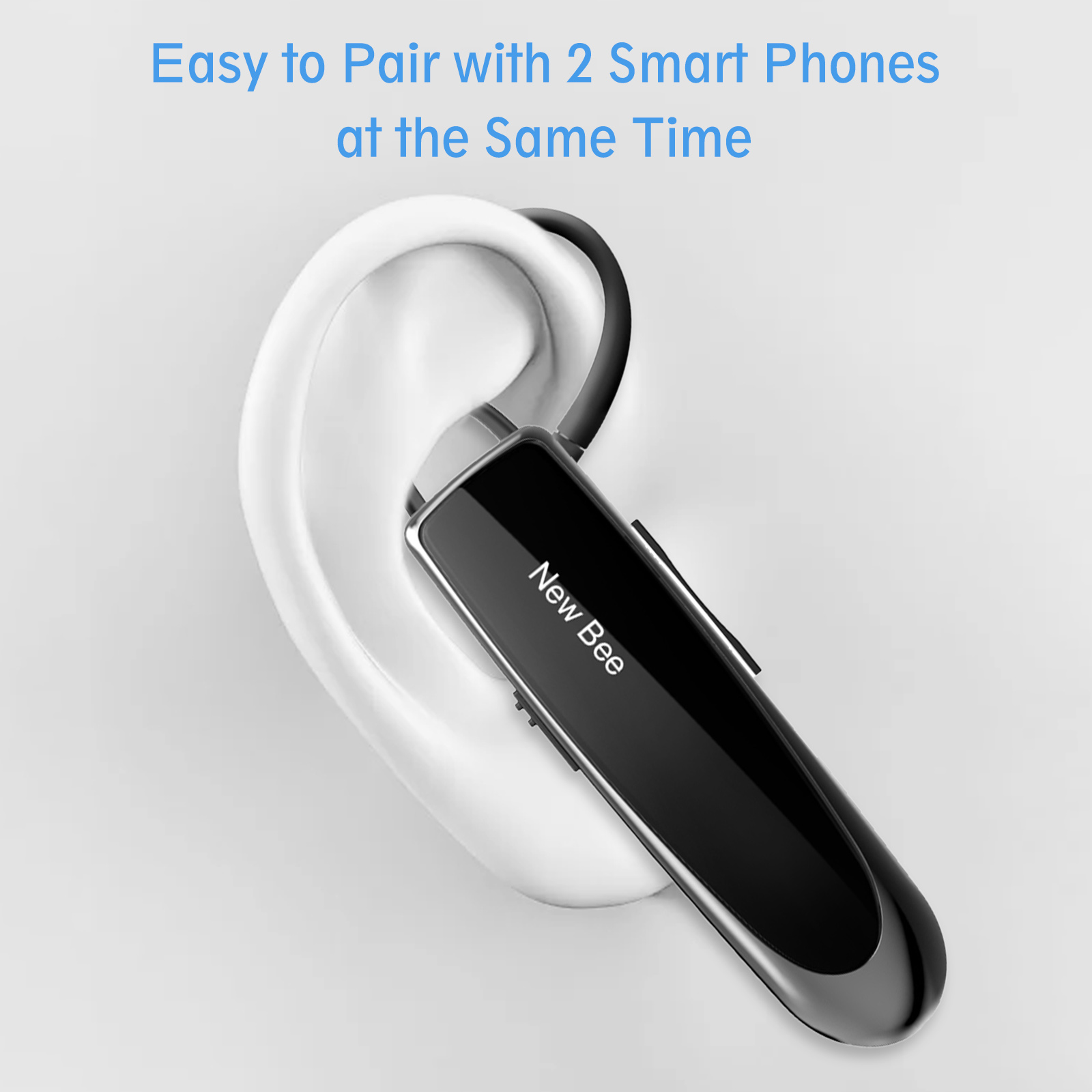 NEWBEE-auriculares inalámbricos con Bluetooth, cascos deportivos con micrófono y cancelación de ruido, manos libres, 24 horas de conducción y oficina