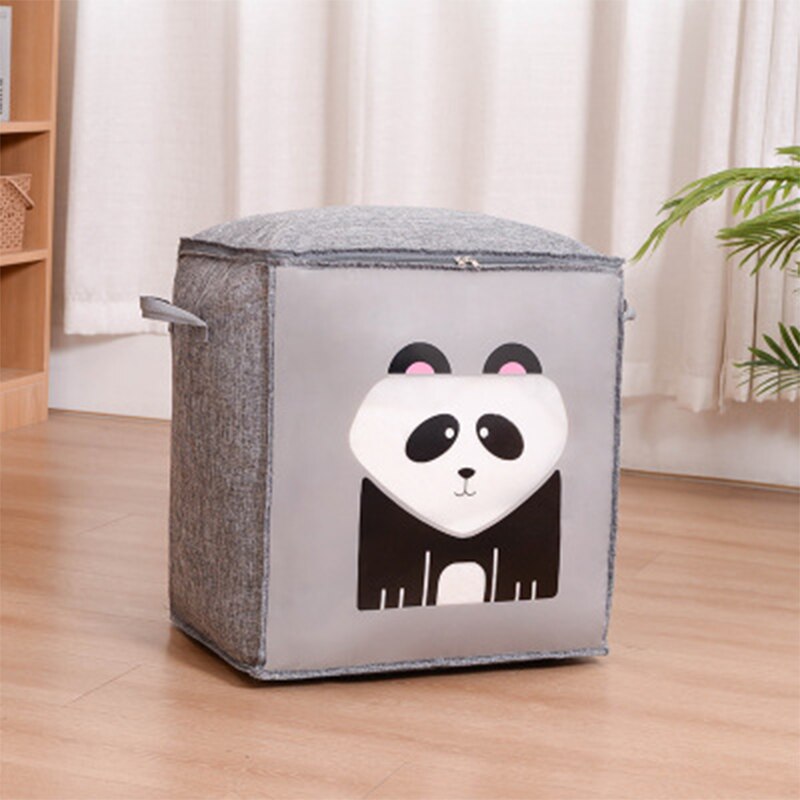 Dikker Upgrade Katoen Quilt Opbergtas Kleding Quilt Zak Wasmand Kleding Container: 34cm46cm48cm Panda