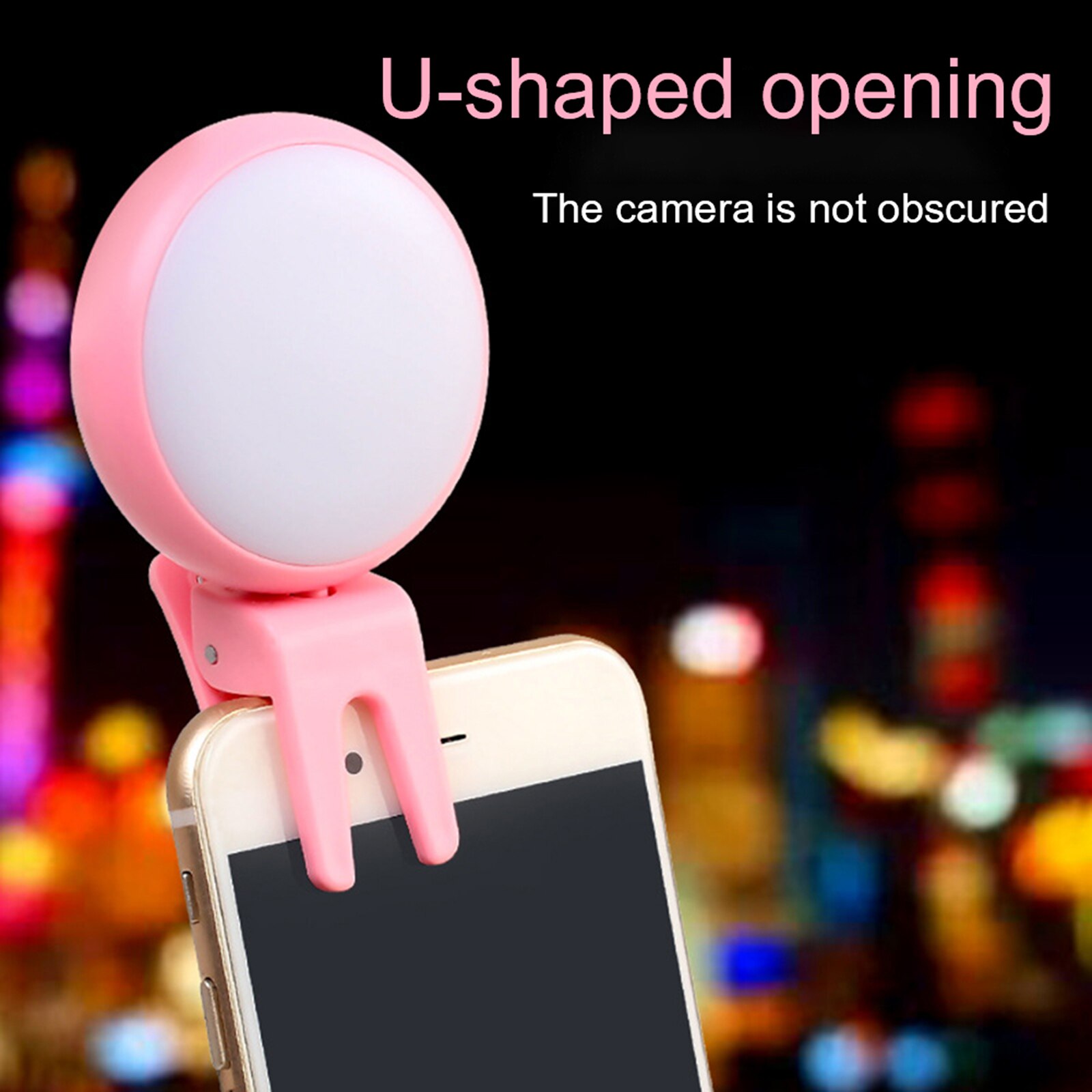 U förmigen Dimmbare LED Selfie Ring Licht USB Selfie Licht LED Fotografie Live Video konferenz taschenlampe mit Clip für Handys