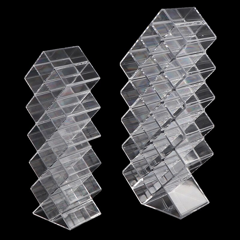 Gitter akryl læbestift organisator stående makeup opbevaringsstativ bord lipgloss holder gennemsigtig kosmetik beholder