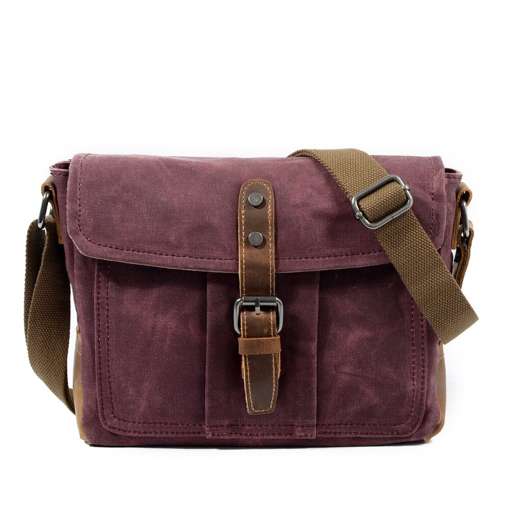 retro Messenger bag casual canvas waterproof shoulder bag men's simple shoulder bag cross section oil wax men's bag