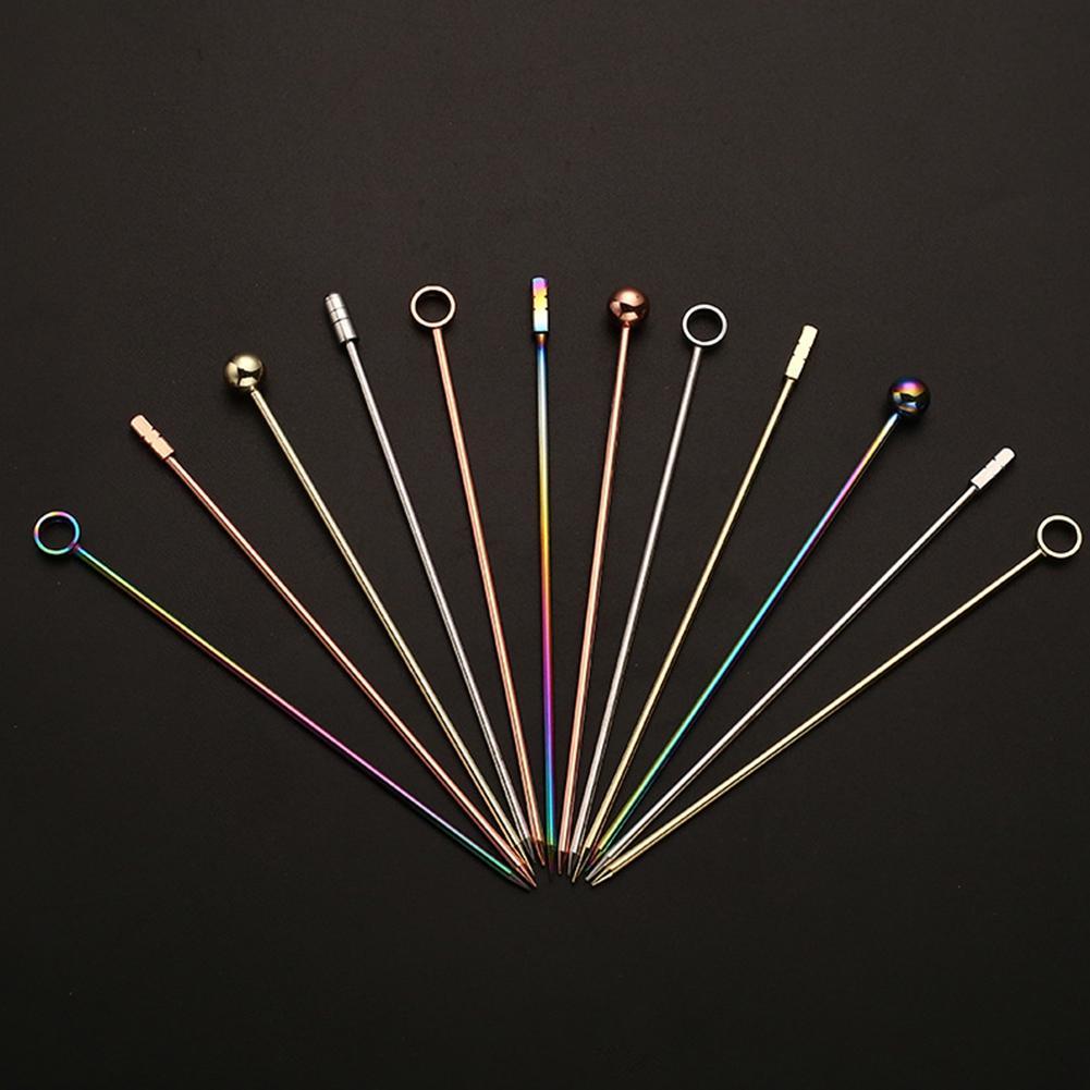Steel Olive Needle Fruit Sign Cocktail Sign Fruit Decoration Steel Sign Bar Beverage Stirring Tool