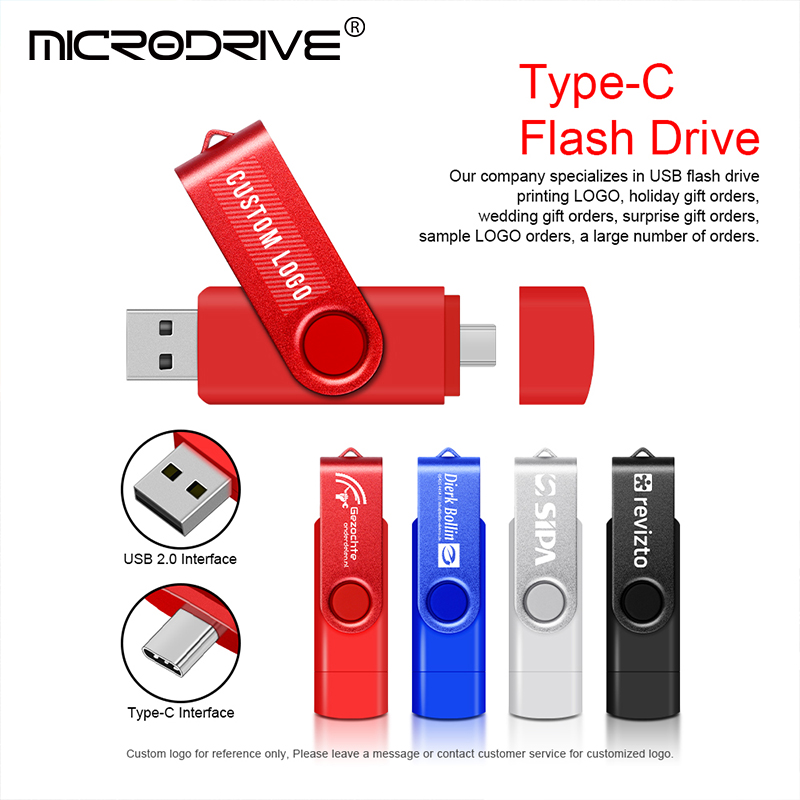 USB Flash Drive 128GB type c OTG Pen Drive 64GB 32GB 16gb 8gb 4gb External Storage Frosted Double Application Micro USB Stick