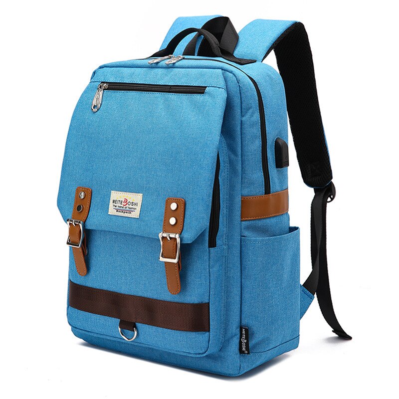 Vintage Laptop Backpack with USB Charging Port, Water Resistant Travelling Backpack Casual Daypacks School Shoulder Bag