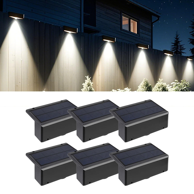 LED-wandlampen op zonne-energie Buiten draadloze lampen op zonne-energie IP65 Waterdicht zonne-heklicht Decoratief voor tuin Balkon Yard: Licht Geel