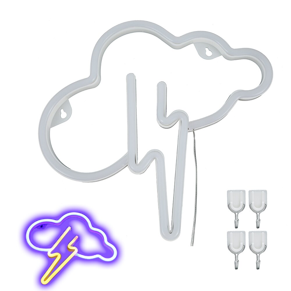 Neon Sign Led Cloud Neon Light Usb/Batterij Aangedreven Wandlamp Blauw Geel Neon Light Sign Esthetische Cloud Night licht Voor Kinderen