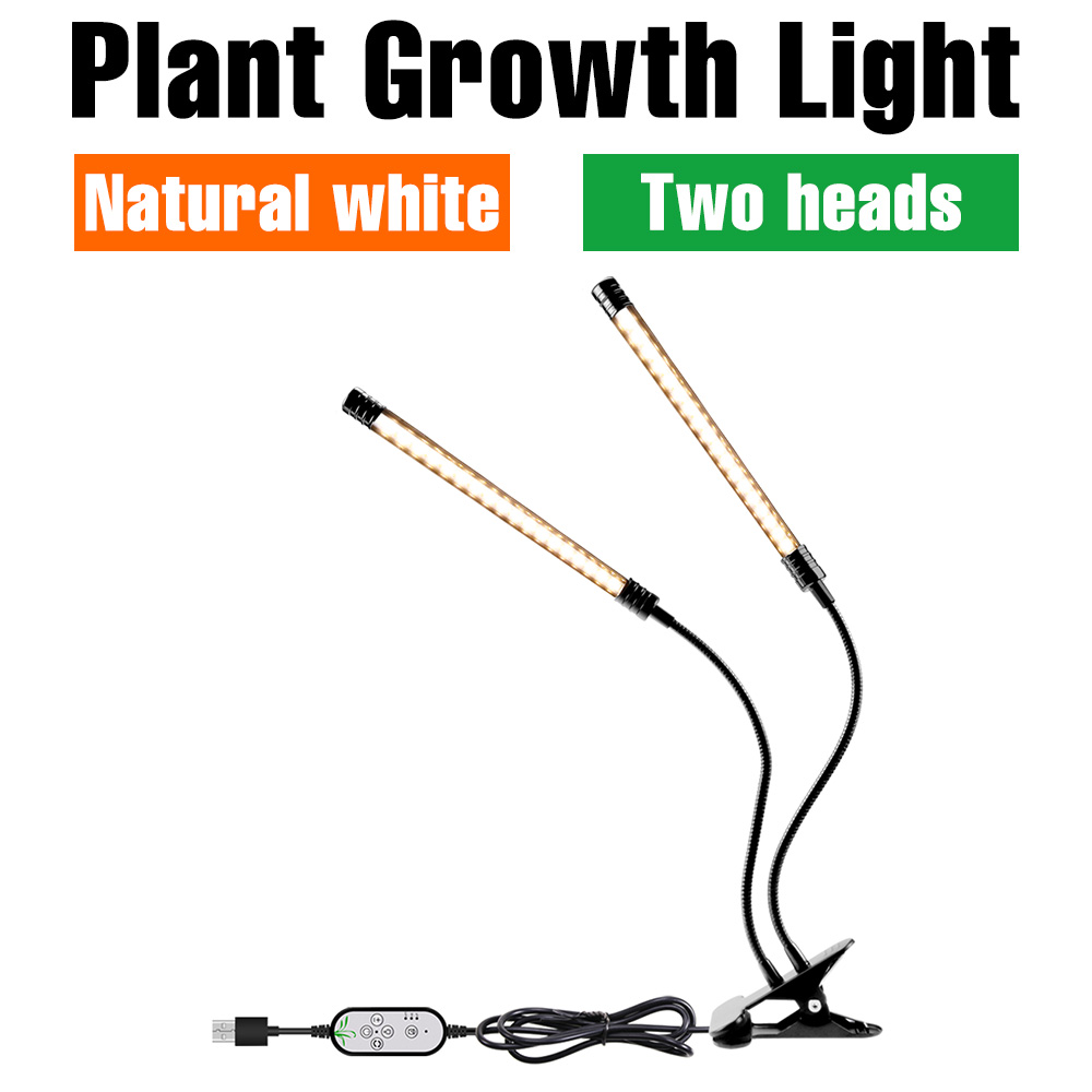 USB Plant Grow Light Full Spectrum Grow Lamp Led Phyto Lamp 4 Heads Phytolamp For Plants Seedlings Flower Home Tent Led Lights: 2 Heads USB Port