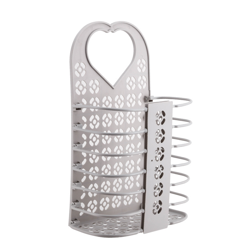 Cesto plegable para ropa sucia, cesto de plástico para el hogar, para niños y adultos, cesta plegable para lavar la ropa, organizador para colgar en la pared: Gray