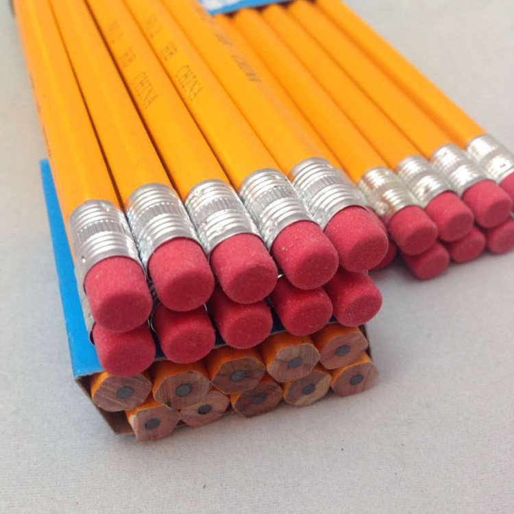 10Pcs Geel Houten Handvat Hb Potlood Gewone Potlood Student Schrijven Tekening Schets Potlood Met Gum School Office Supply